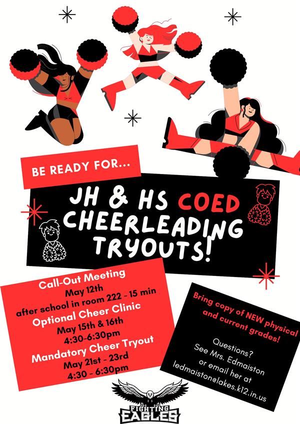 Tryout flier with information and dates Tryout flier with information and dates